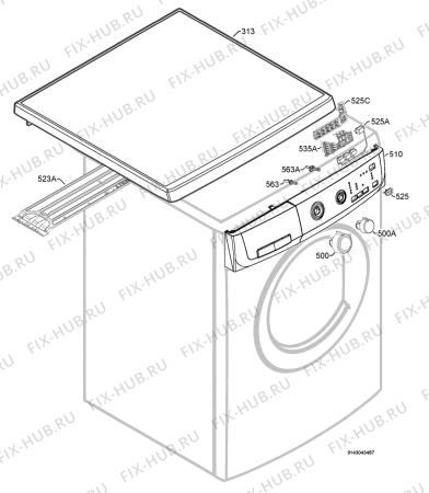 Взрыв-схема стиральной машины Electrolux EWF6120W - Схема узла Command panel 037